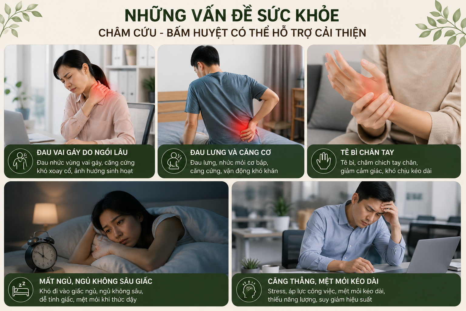châm cứu bấm huyệt Nam Đồng-cải thiện vấn đề sức khỏe