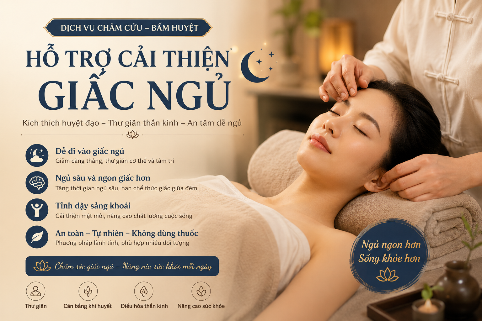 châm cứu bấm huyệt Nam Đồng-cải thiện giấc ngủ