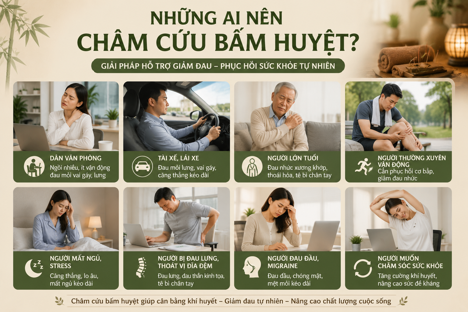 Châm Cứu Bấm Huyệt Ô Chợ Dừa - Những Ai Nên Châm Cứu Bấm Huyệt?