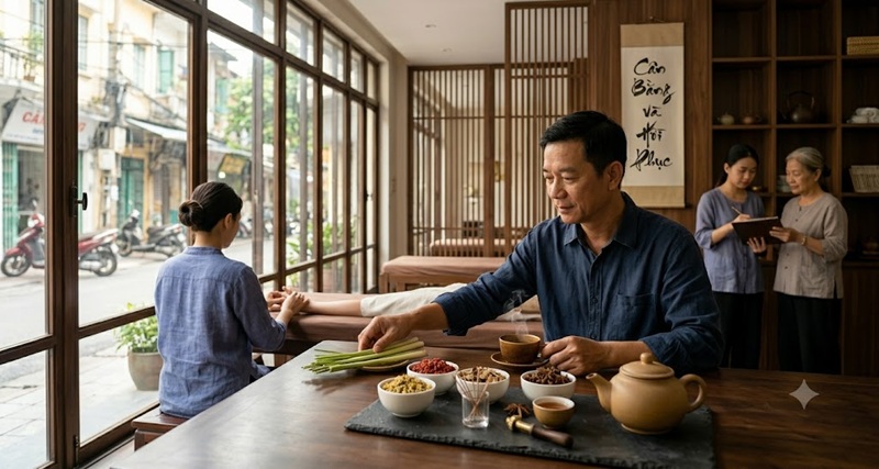 Không gian châm cứu hiện đại tại khu vực Ông Ích Khiêm Hà Nội
