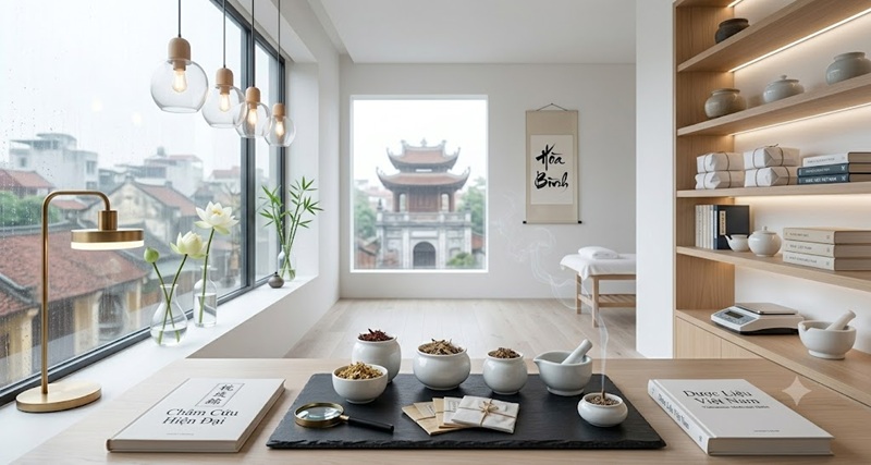 Không gian châm cứu hiện đại và tối giản tại Sơn Tây Hà Nội